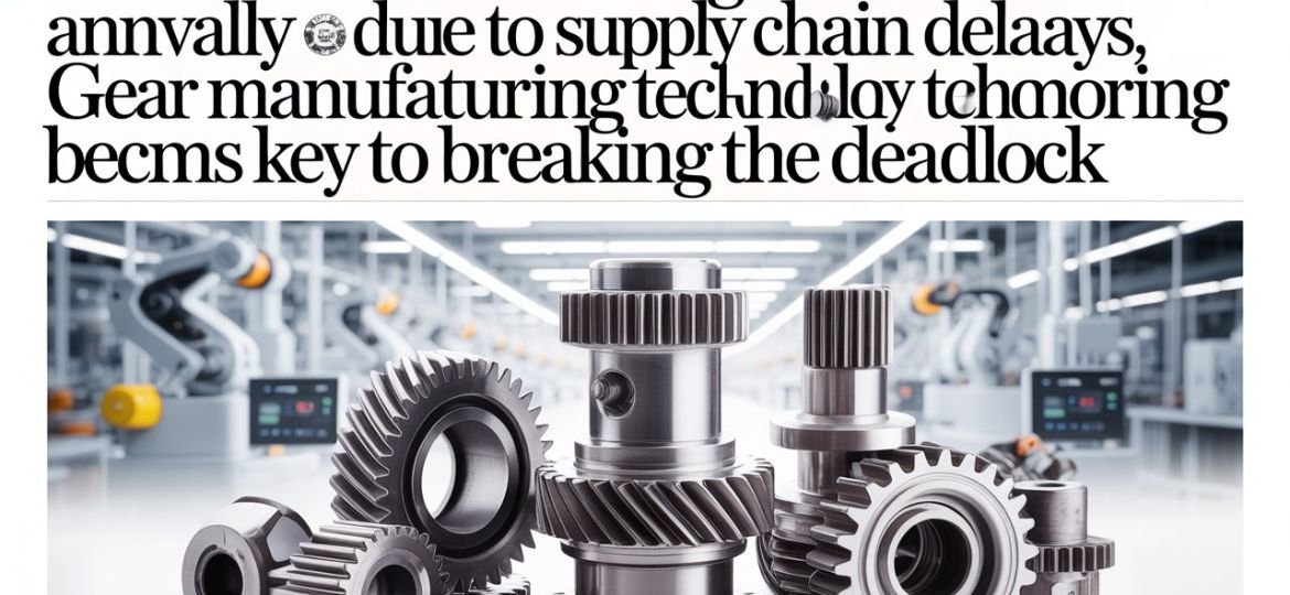 Conceptual image showing advanced gear technology breaking UK manufacturing's £4.8 billion supply chain deadlock, contrasting global delays with local digital solutions.